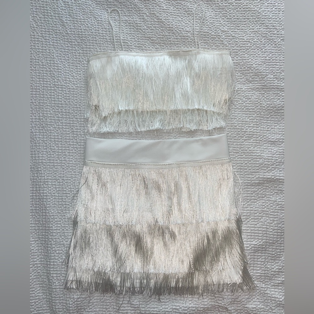 SHEIN White Fringe Set- M